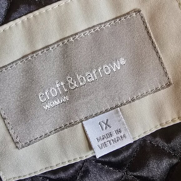 Women's Black & Tan CROFT & BARROW Lined Jacket sz 1X - Picture 7 of 10